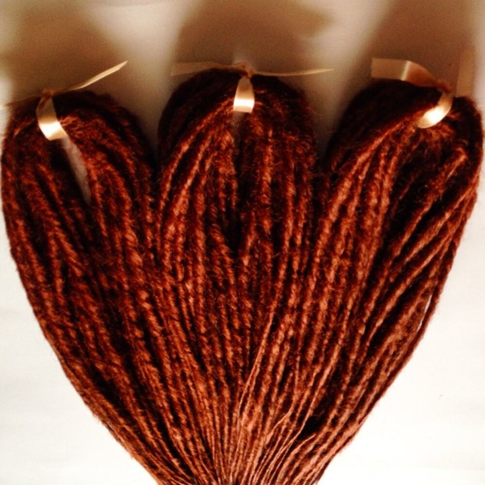 50 DE Auburn Dreads Dreadlock Hair Extensions